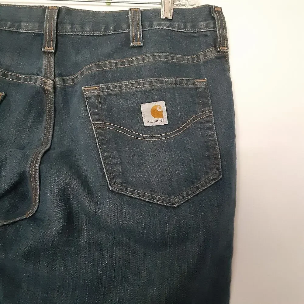 Carhartt Traditional Fit Straight Jeans Men's 38x30 Blue Med Wash Denim